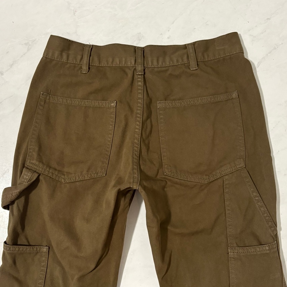 Brandy Melville John Galt Size Small Olive Green Cargo Flare Leg Jeans Utility - Picture 4 of 6